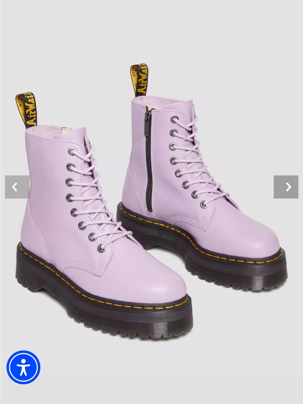 Broken in Dr. Martens Jadon Lavender 8-Eye Platform Lace-Up Boots - Picture 4 of 16